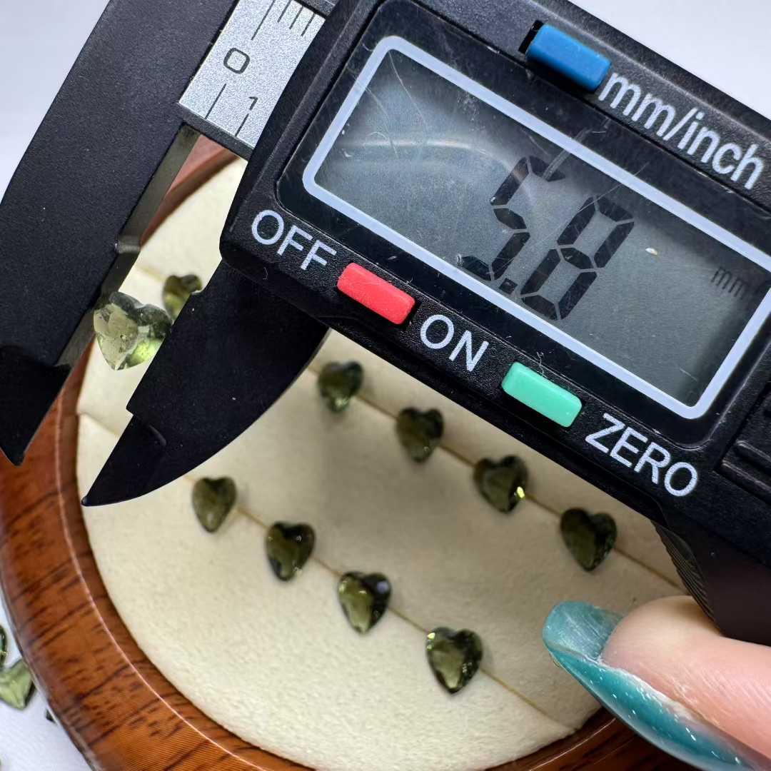 Natural Czech Meteorite Faceted Heart Gem (5.5-6.5mm) - Perfect for Jewelry Inlay