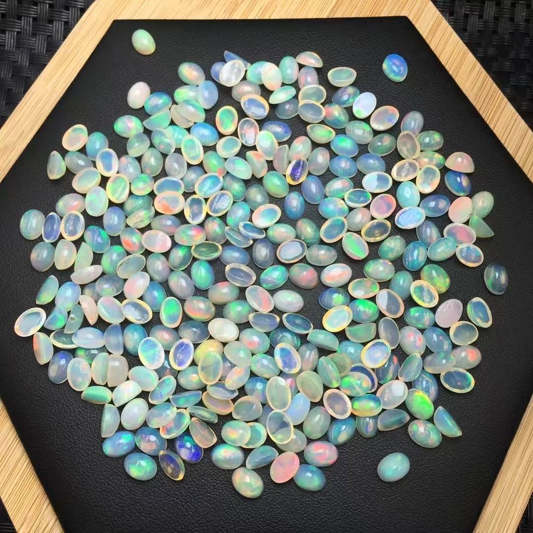 Natural Fire Opal Cabochon (5x7mm) - Loose Gemstone for Ring & Pendant Settings|Bulk Price
