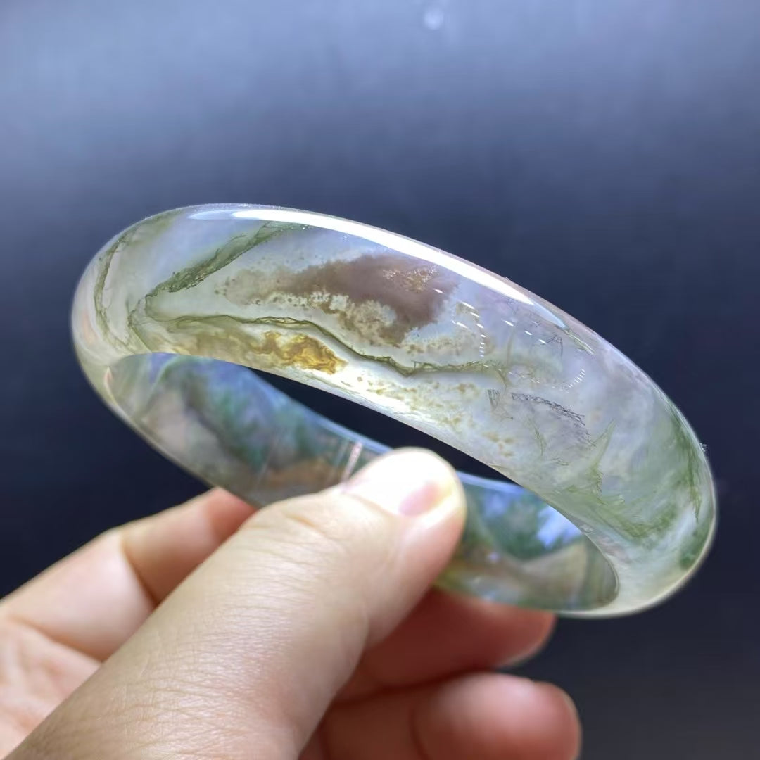 Moss Agate Bangle Moss Agate Bracelet Bangle