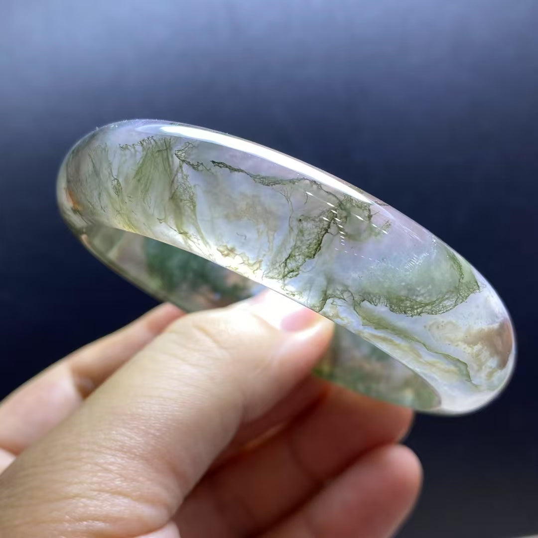 Moss Agate Bangle Moss Agate Bracelet Bangle
