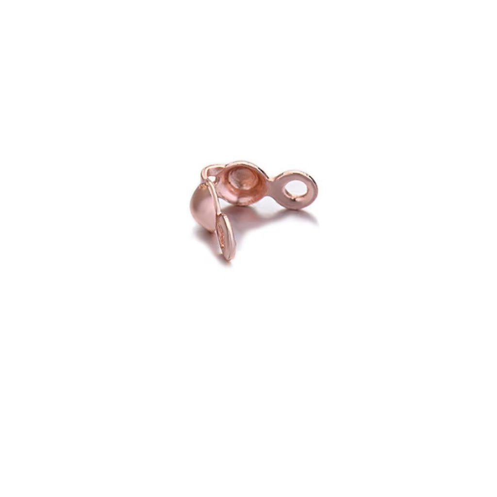 Sterling Silver Crimp Covers (2pcs, 3-4mm) | Jewelry End Caps for Beading DIY | Necklace Bracelet Clasps Supplies