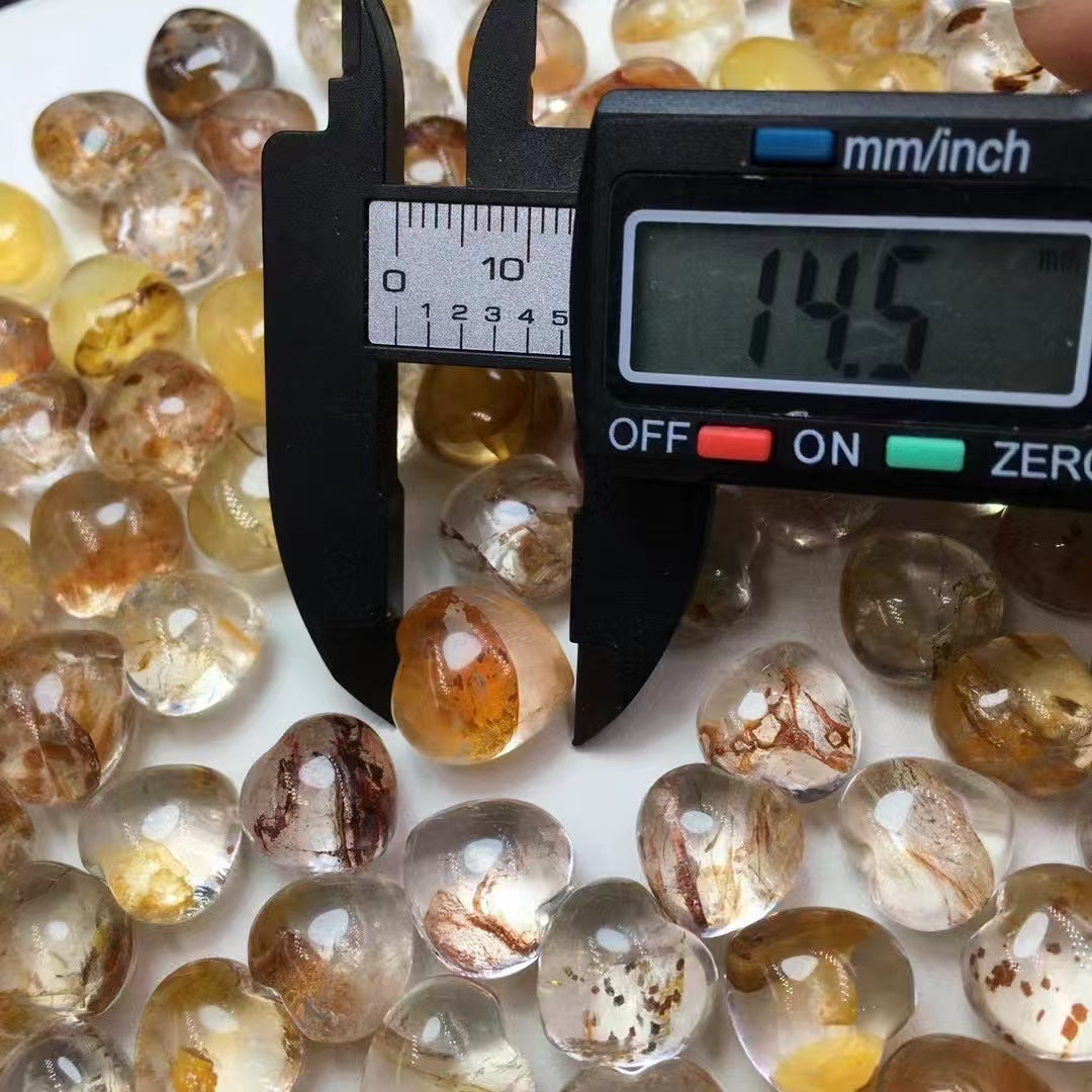 Lucky Koi Fish Golden Heale Heart - 11-15mm Plump 3D Cabochon for Wire Wrapping/Jewelry Making|Bulk Price