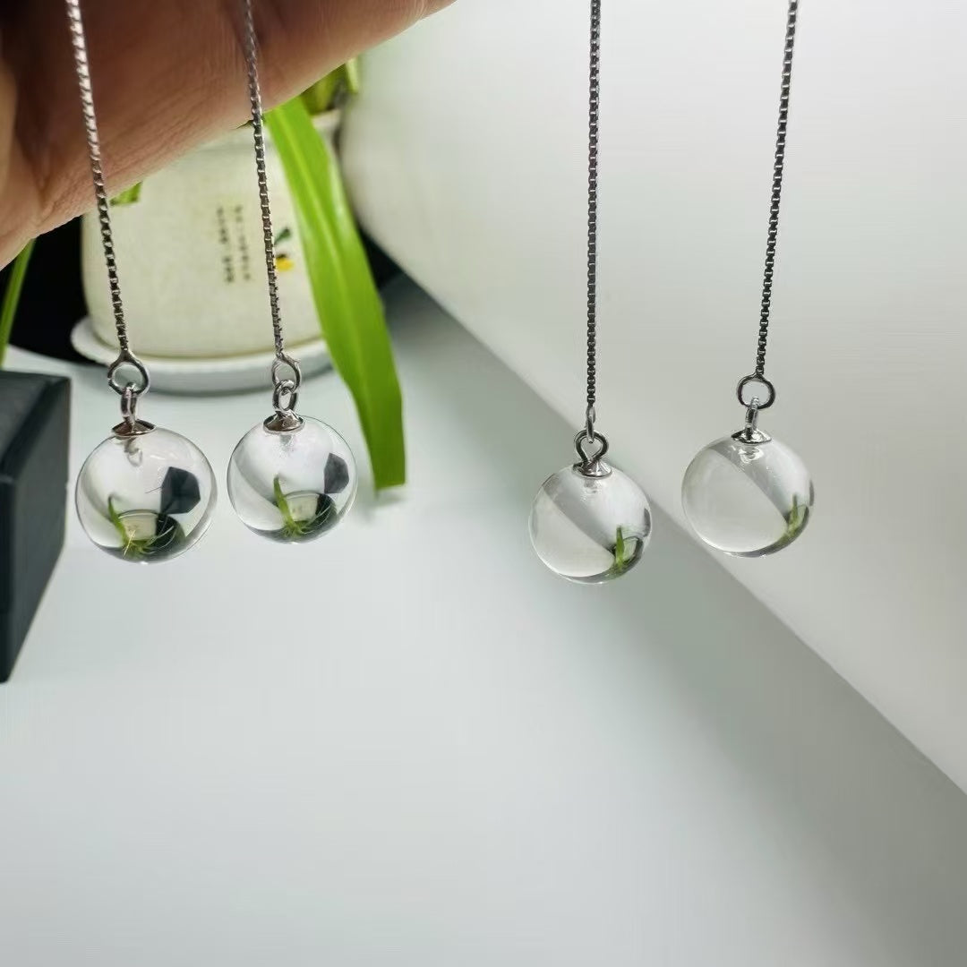 Natural Clear Quartz Beaded Earrings - 925 Sterling Silver Dangle Ear Wires with Premium Crystal Balls|Bulk Price