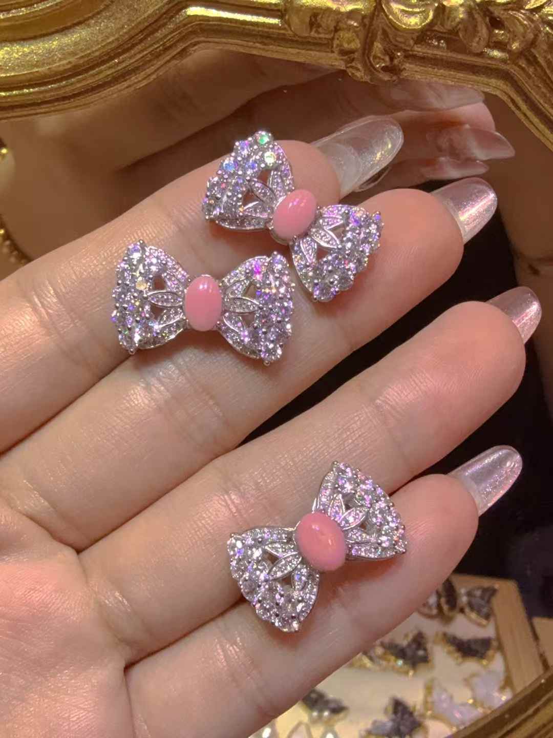 Luxury Sweetheart Bow Set | Natural Queen Conch Ring & Earrings S925 silver|Bulk Price