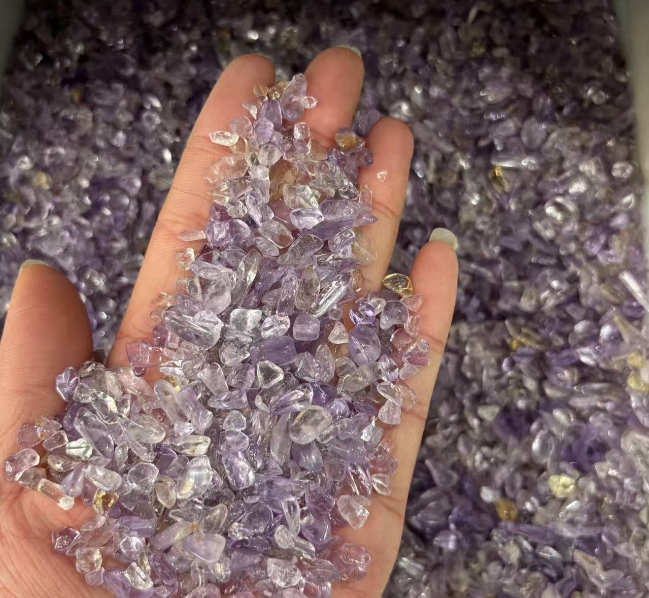 5-7mm Natural Amethyst Mix Citrine Chip-(1kg)-Bulk price