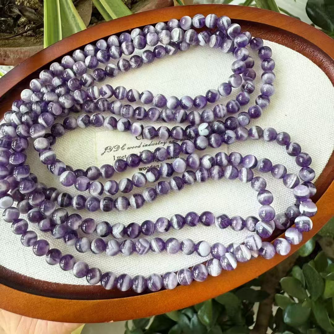 Dreamy Amethyst Triple Wrap Bracelet - 6mm Natural Gemstone Beads for Calmness, Intuition & Spiritual Protection