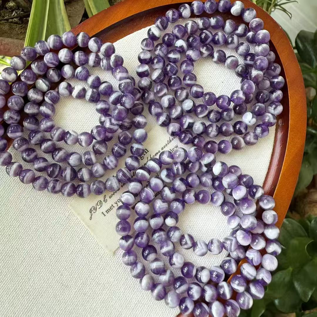 Dreamy Amethyst Triple Wrap Bracelet - 6mm Natural Gemstone Beads for Calmness, Intuition & Spiritual Protection