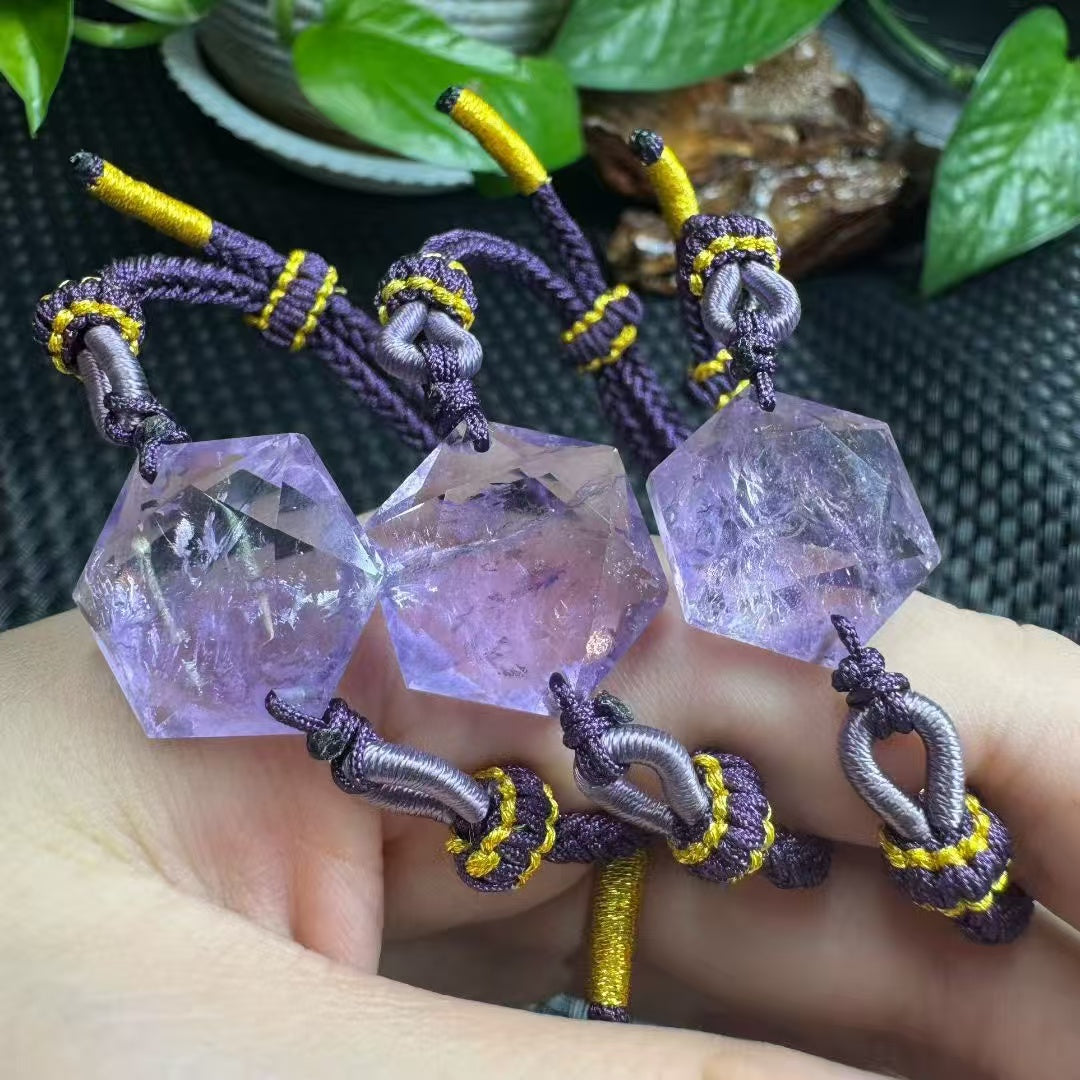 Handmade Hexagram Crystal Bracelet - Adjustable Elastic String with Natural Stones for Protection & Energy (Choose Your Crystal: Amethyst, Labradorite, Rose Quartz, Fire Quartz, Smoky Quartz, Clear Quartz)