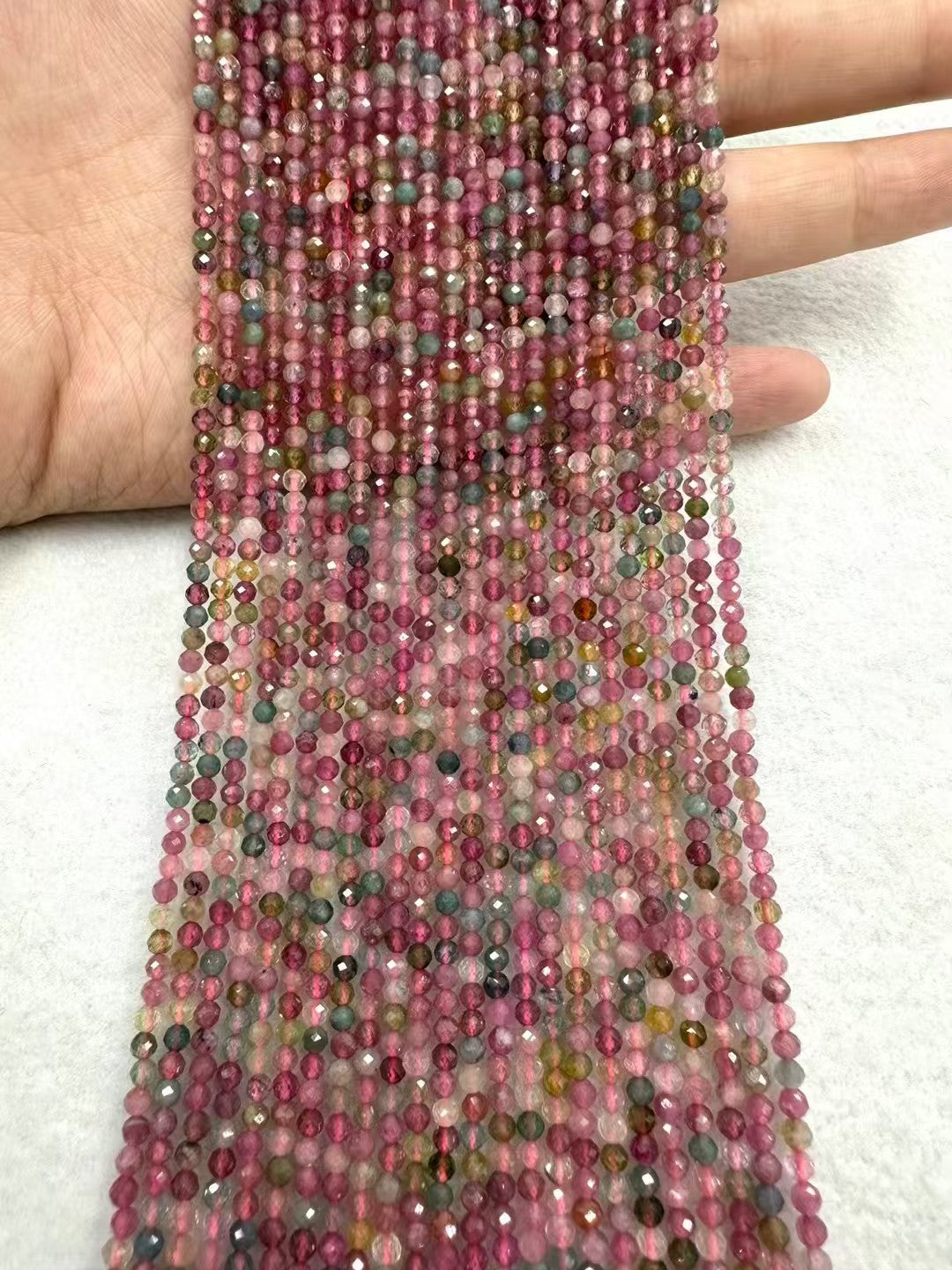 Natural Round Faced RainbowToumline Bead Strand |Stunning Sparking Crystal Beads For Jewelry Making