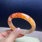 Natural Sunset Fire Quartz Bracelet Bangle- 59mm Inner Diameter, 12.8mm Wide (Medium Size) - Handcrafted Gemstone Bangle