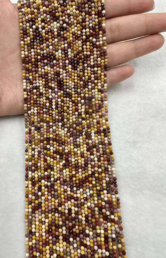 Natural Round Faceted Mookite Stone Bead Strand |Stunning Sparking Crystal Beads For Jewelry Making