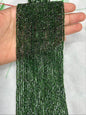 Manmade Sparking Green Golden Sandstone Faceted Round Bead Strand 2.5-4mm