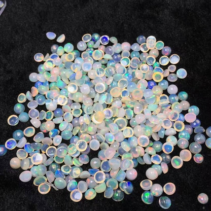 Natural Round Opal Cabochon Loose Stone (5mm) - Premium Gem for Stud Earrings/Pendant Rings