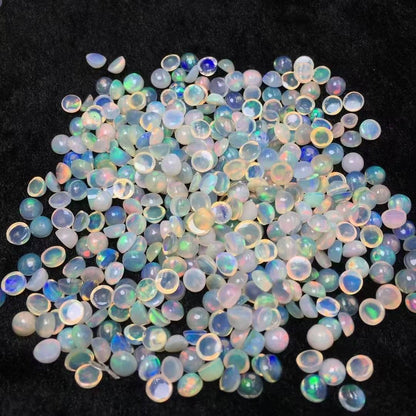 Natural Round Opal Cabochon Loose Stone (5mm) - Premium Gem for Stud Earrings/Pendant Rings