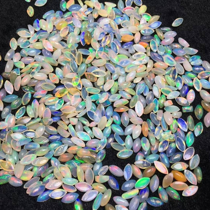 Natural Opal Marquise Cabochon Loose Stone (4x8mm) - Jewelry Making Gem for Ring/Pendant|Bulk Price