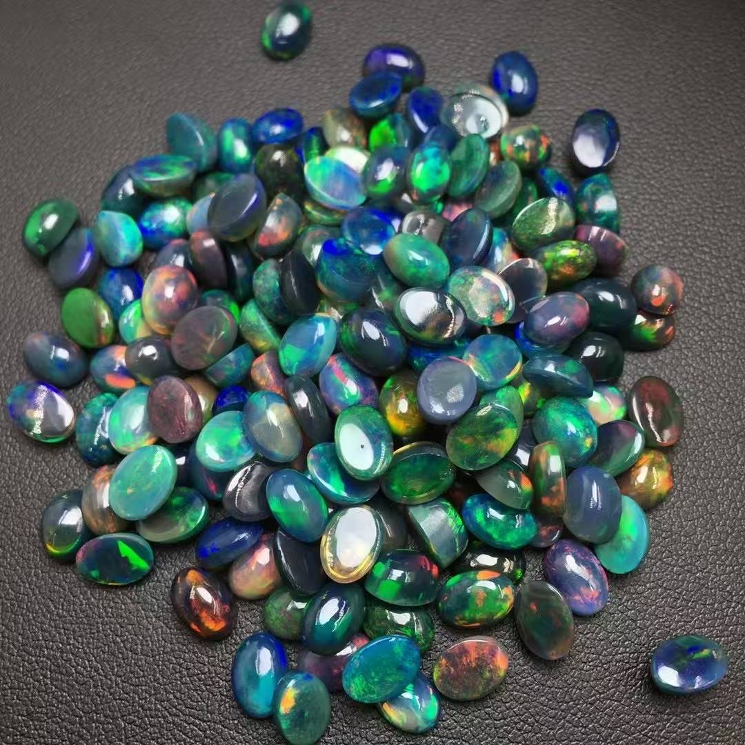 Natural Color-Play Opal Cabochon (5x7mm) - Loose Gem for Ring/Pendant Setting