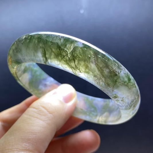 Moss Agate Bangle Moss Agate Bracelet Bangle