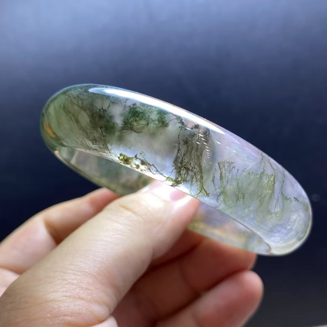 Moss Agate Bangle Moss Agate Bracelet Bangle
