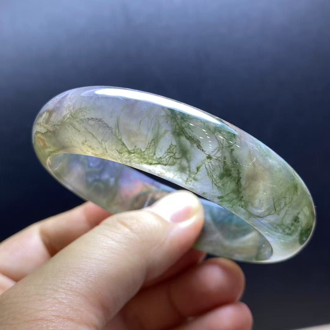 Moss Agate Bangle Moss Agate Bracelet Bangle