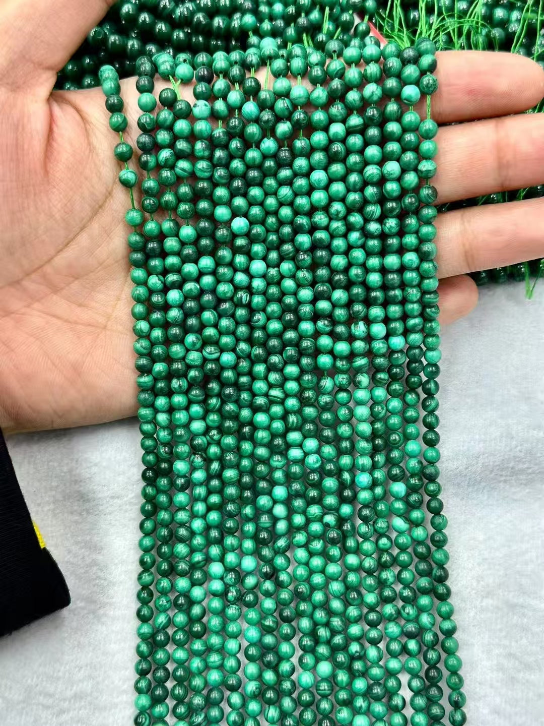 Malachite Round shape Bead String