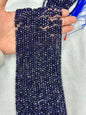 Manmade Sparking Blue Golden Sandstone Faceted Sugar Cube Bead Strand 2-4mm
