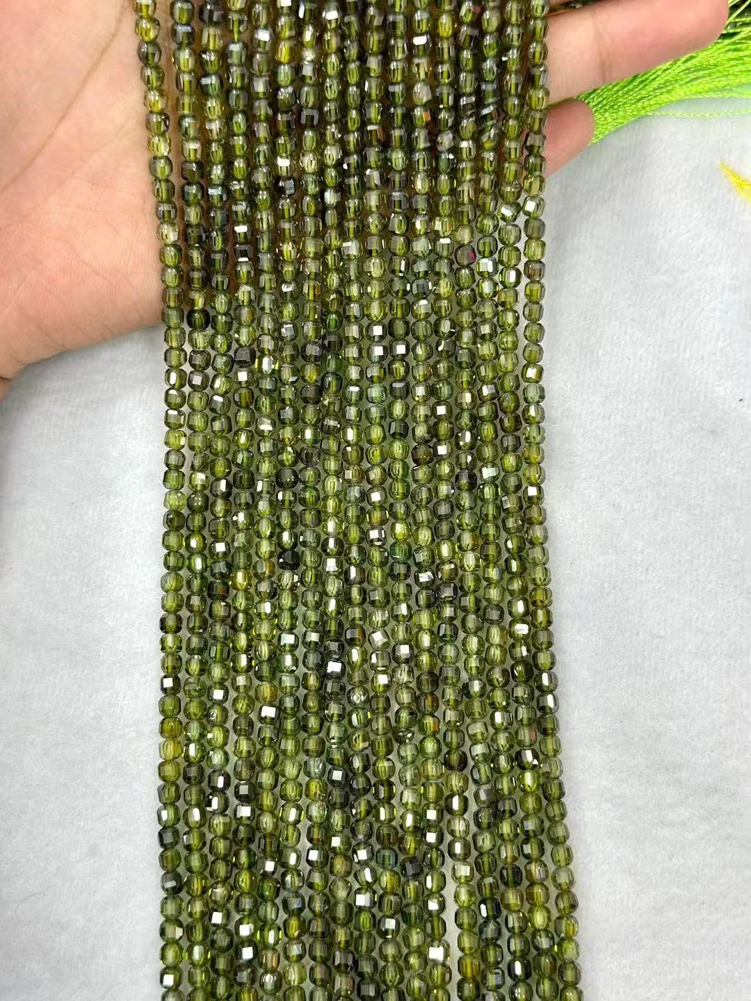 5A Grade Cubic Zirconia Sugar-Loaf Faceted Loose Bead Strand 4mm|DIY Jewelry Making High Sparkle