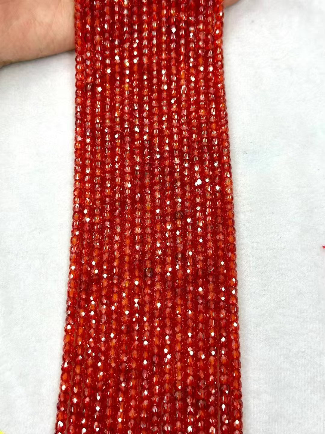 Colorful Zirconia Pinapple Faceted Loose Bead Strand 4mm|DIY Jewelry Making High Sparkle