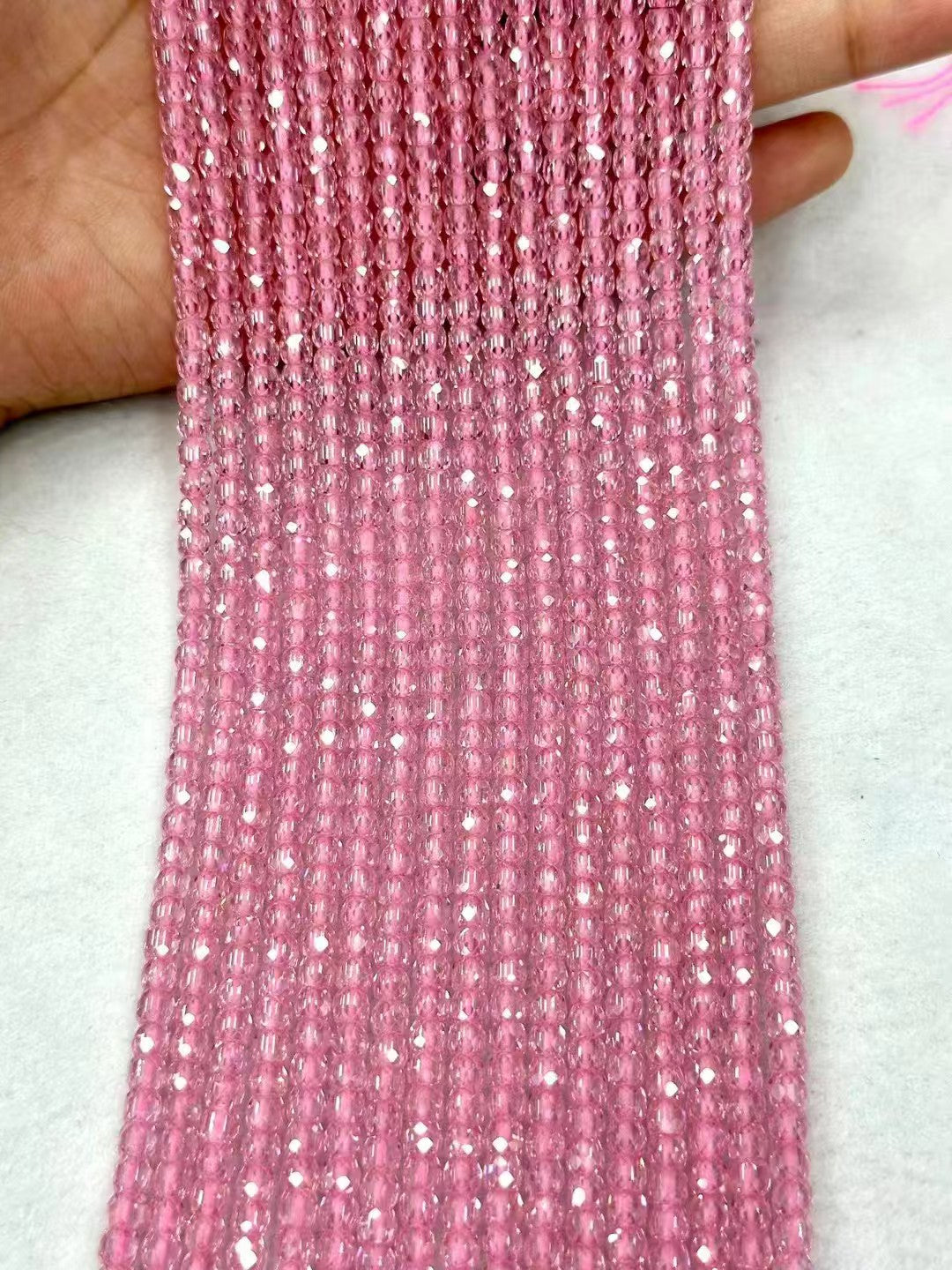 Colorful Zirconia Pinapple Faceted Loose Bead Strand 4mm|DIY Jewelry Making High Sparkle