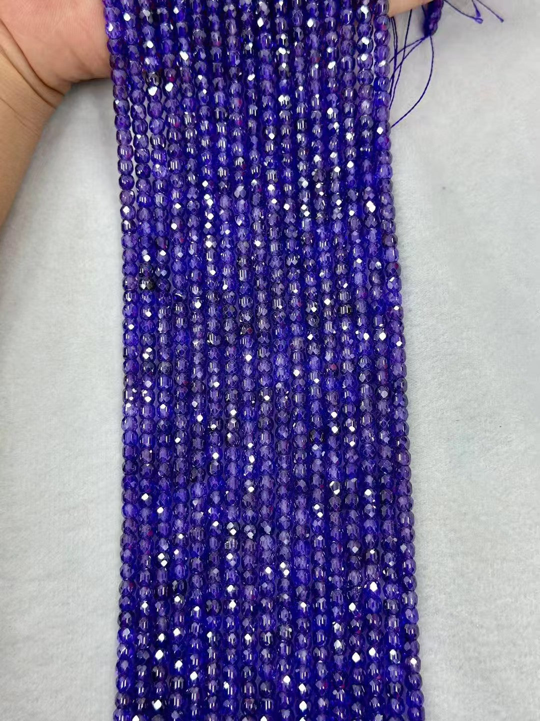 Colorful Zirconia Pinapple Faceted Loose Bead Strand 4mm|DIY Jewelry Making High Sparkle
