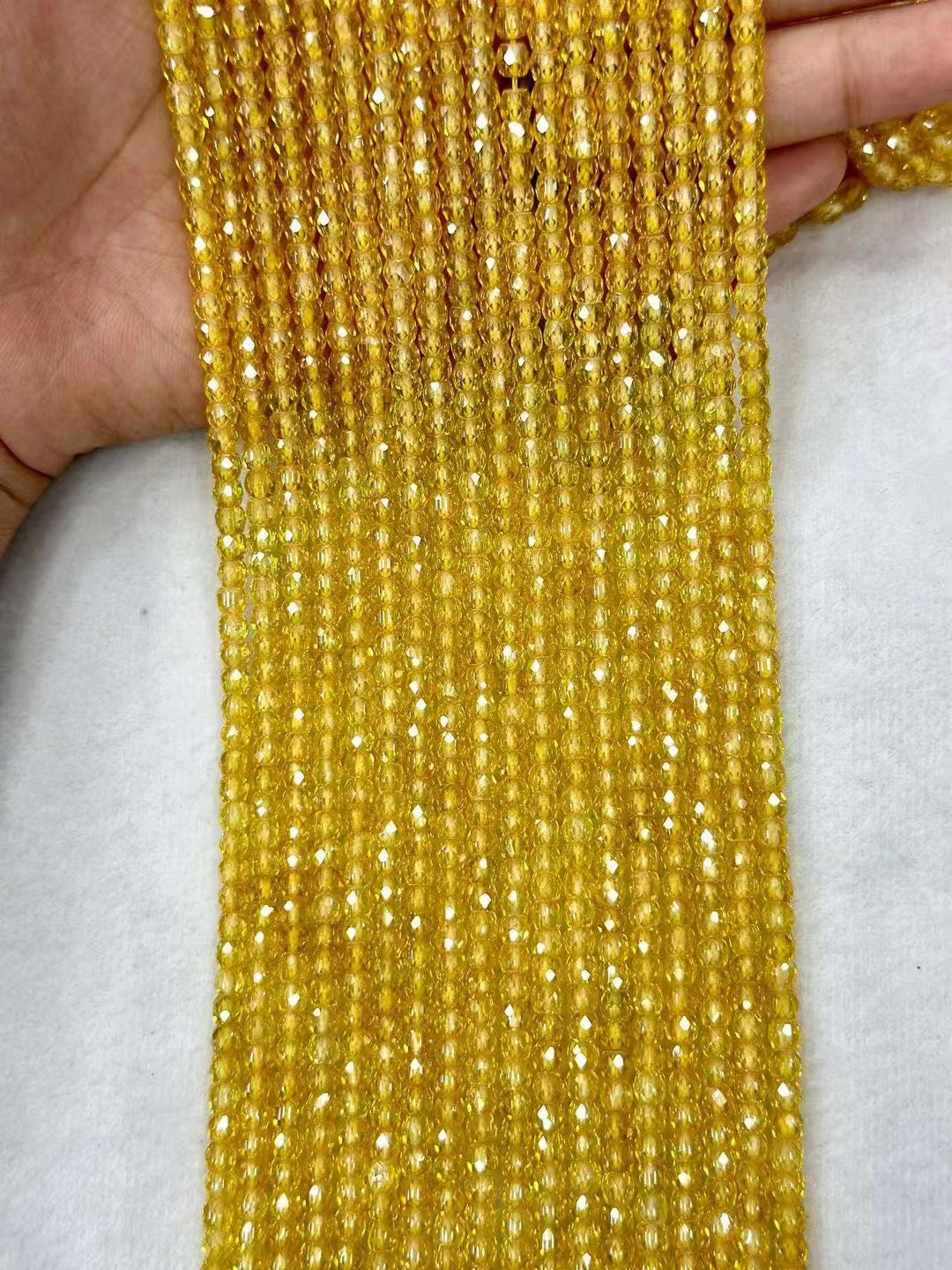 Colorful Zirconia Pinapple Faceted Loose Bead Strand 4mm|DIY Jewelry Making High Sparkle