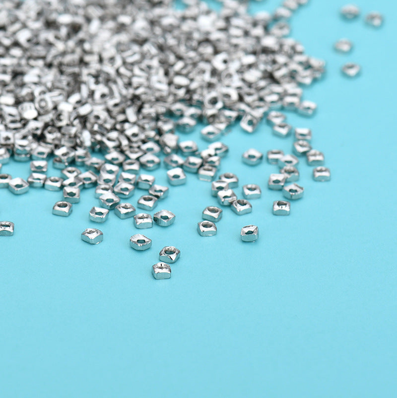 S925 sterling silver  silver beads geometric irregular spacer beads spacer jewelry beaded diy bracelet necklace accessories