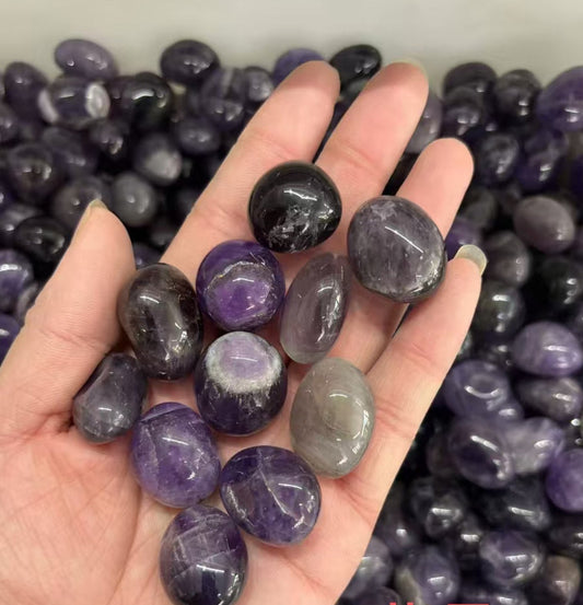 1kg Mystic Amethyst 15-20mm - Polished Crystal Stones for Third Eye & Dreams - Natural Chevron Amethyst 15-20mm - 1kg Tumbled Gemstones for Intuition & Clarity - Lavender to Deep Violet Amethyst 15-20mm - 1kg Spiritual Growth Stones