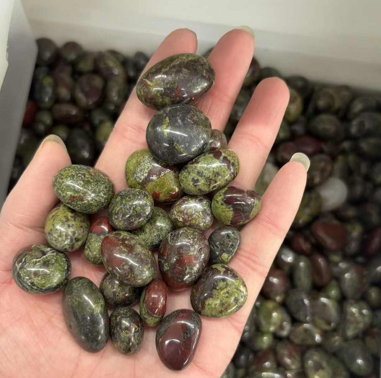 Dragon Blood Jasper Tumbled Stones 15-20mm - 1kg Legendary Protection Crystals Bulk`