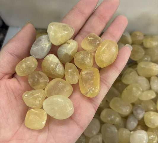 15-20mm Golden Honey Calcite Tumbled Stones - 1kg Solar Energy Crystals Bulk-Sunlight Stones for Confidence & Clarity-Solar Plexus Chakra