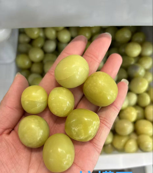 Sunny 20-30mm Lemon Jade Tumbled Stones - 1kg Bulk Joy & Creativity Crystals - Natural Yellow Calcite for Energy Work