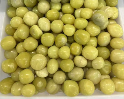 Sunny 20-30mm Lemon Jade Tumbled Stones - 1kg Bulk Joy & Creativity Crystals - Natural Yellow Calcite for Energy Work