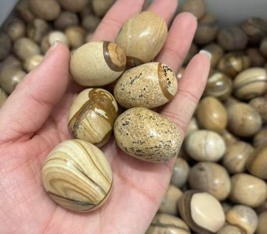 1kg Picture Jasper Stones 20-30mm - Nature's Art Gallery Tumbled Crystals - Earth Painting Quartz 20-30mm - 1kg Bulk Scenic Crystals for Meditation