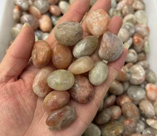 Sun-Kissed 15-20mm Natural Sunstone Tumbled Stones - 1kg Bulk Abundance & Joy Crystals (Golden Schiller Effect, Feldspar Gem)