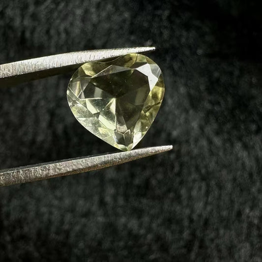 Golden Libyan Desert Glass Cabochon – 10mm Faceted Loose Gemstone for Ring Pendant Jewelry Making (Natural Meteorite Glass