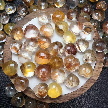 Lucky Koi Fish Golden Heale Heart  - 11-15mm Plump 3D Cabochon for Wire Wrapping/Jewelry Making|Bulk Price