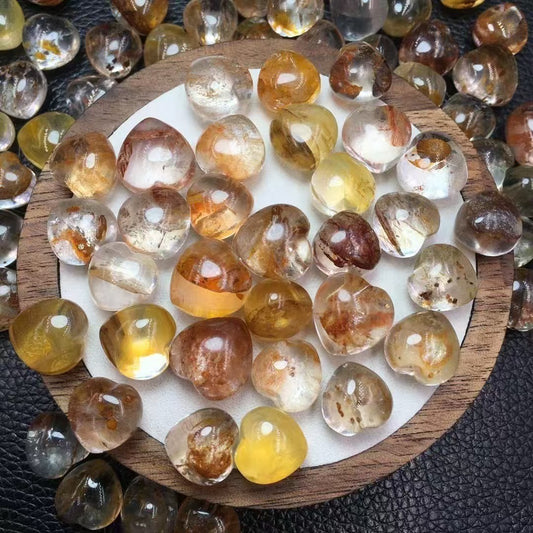 Lucky Koi Fish Golden Heale Heart  - 11-15mm Plump 3D Cabochon for Wire Wrapping/Jewelry Making|Bulk Price