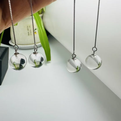 Natural Clear Quartz Beaded Earrings - 925 Sterling Silver Dangle Ear Wires with Premium Crystal Balls|Bulk Price
