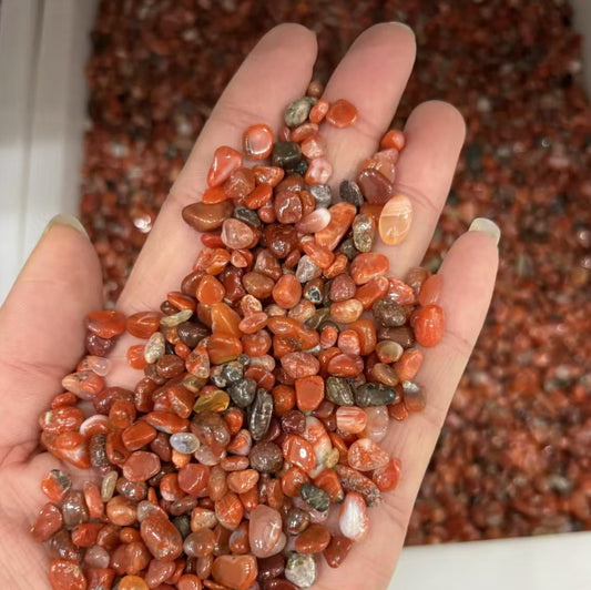5-7mm South Red Agate Chip-(1kg)-Bulk price-Chinese Red Agate Chip