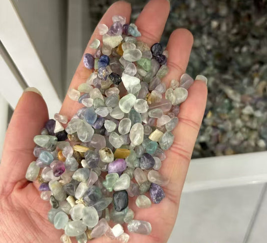 5-7mm Natural Colorful Fluorite Chip-(1kg)-Bulk price
