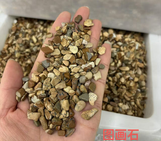 5-7mm Natural Picture Jasper Chip-(1kg)-Bulk price