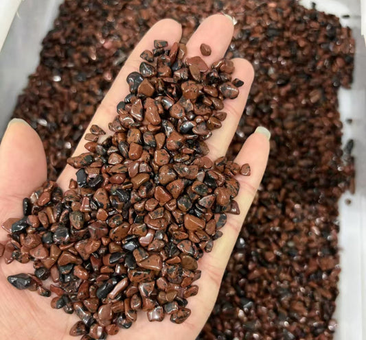 5-7mm Natural Red Obsidian Chips -(1kg)-Bulk price