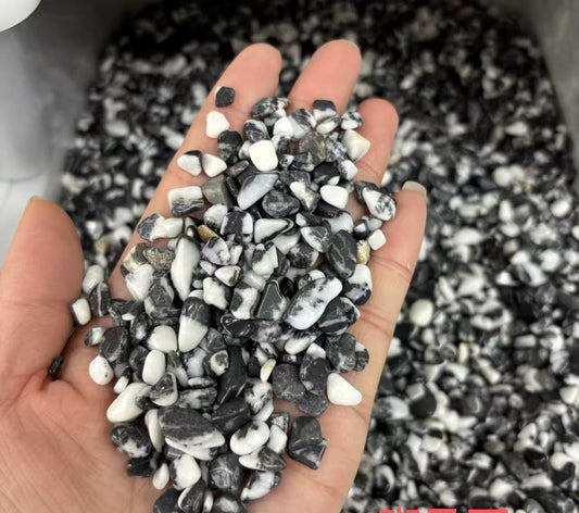 5-7mm Natural Auatralia Black Zebra Stone Chips -(1kg)-Bulk price