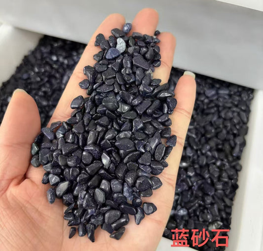 5-7mm Manmade Blue Goldstone Chip-(1kg)-Bulk price