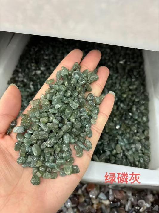 5-7mm Natural Brazil Green Apatite Chips -(1kg)-Bulk price