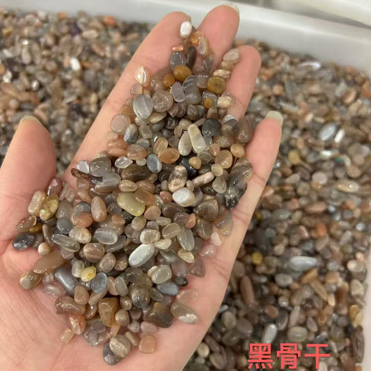 5-7mm Natural Black Moonstone (With Hematite Inclusion) Chips -1kg-Bulk price